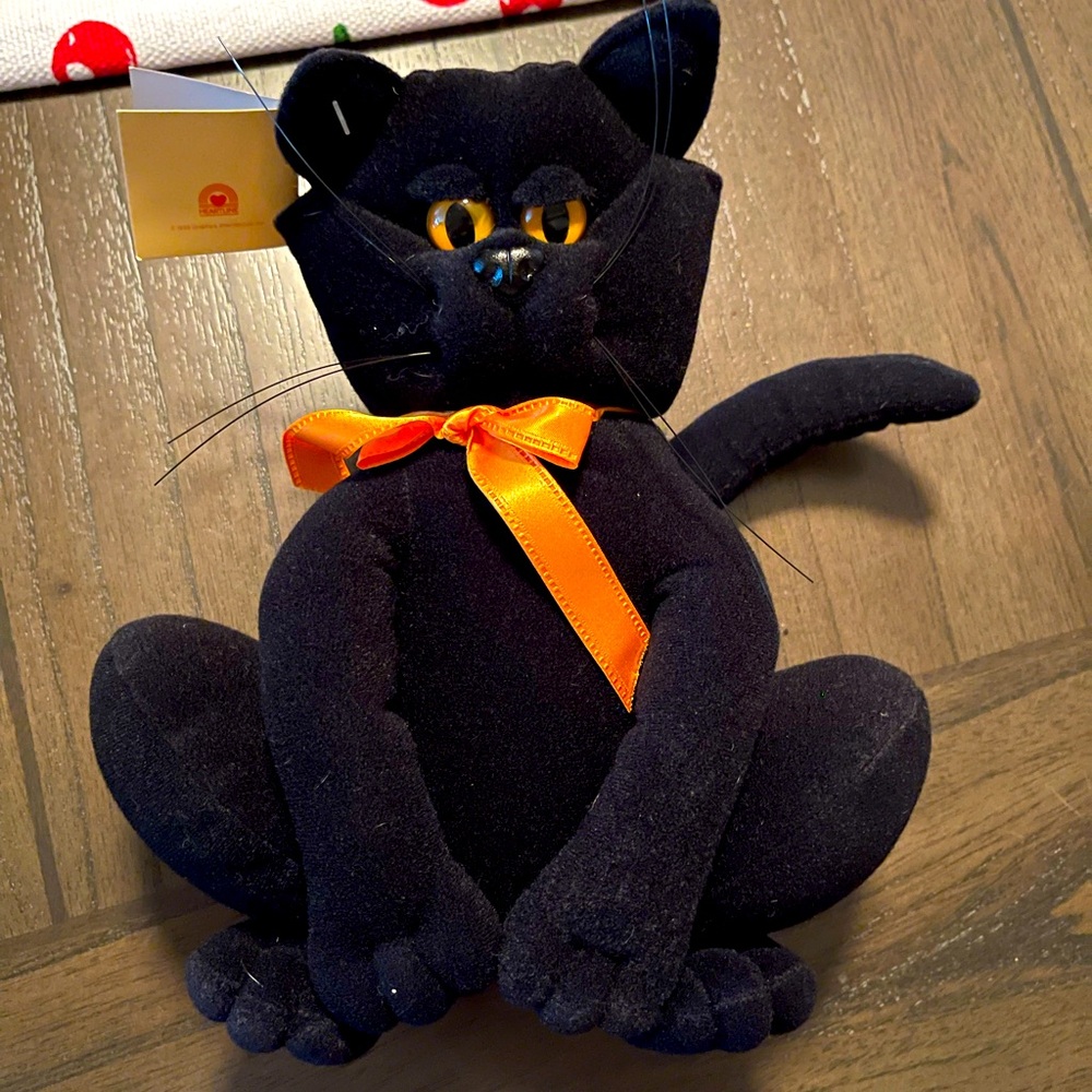 Heartline Vintage Black Cat Stuffed Animal